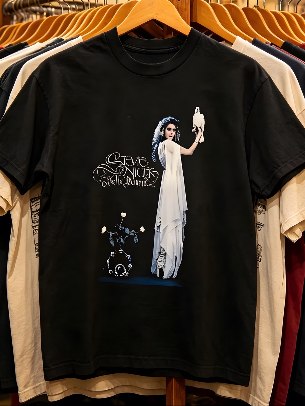 Women’s black T-shirt, Steve Nicks Belle Donna black graphic tee